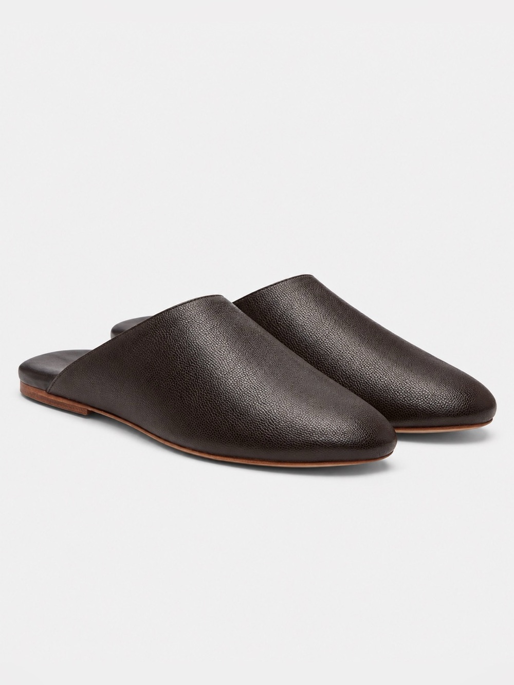 A.P.C. Brown Les Mules Goatskin Leather Slip-On Loafers Mules